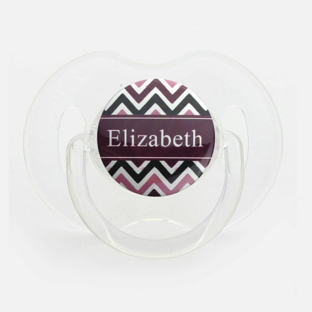 Personalized Name Purple Chevron Baby Pacifier 